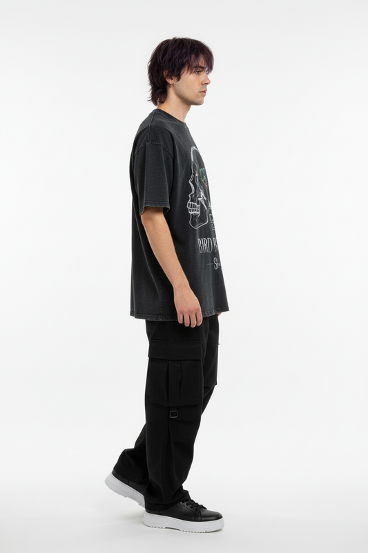Bird Brained Snow Washed Oversized Tee