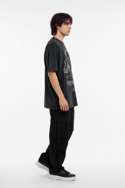 Bird Brained Snow Washed Oversized Tee