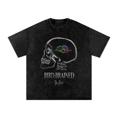 Bird Brained Snow Washed Oversized Tee