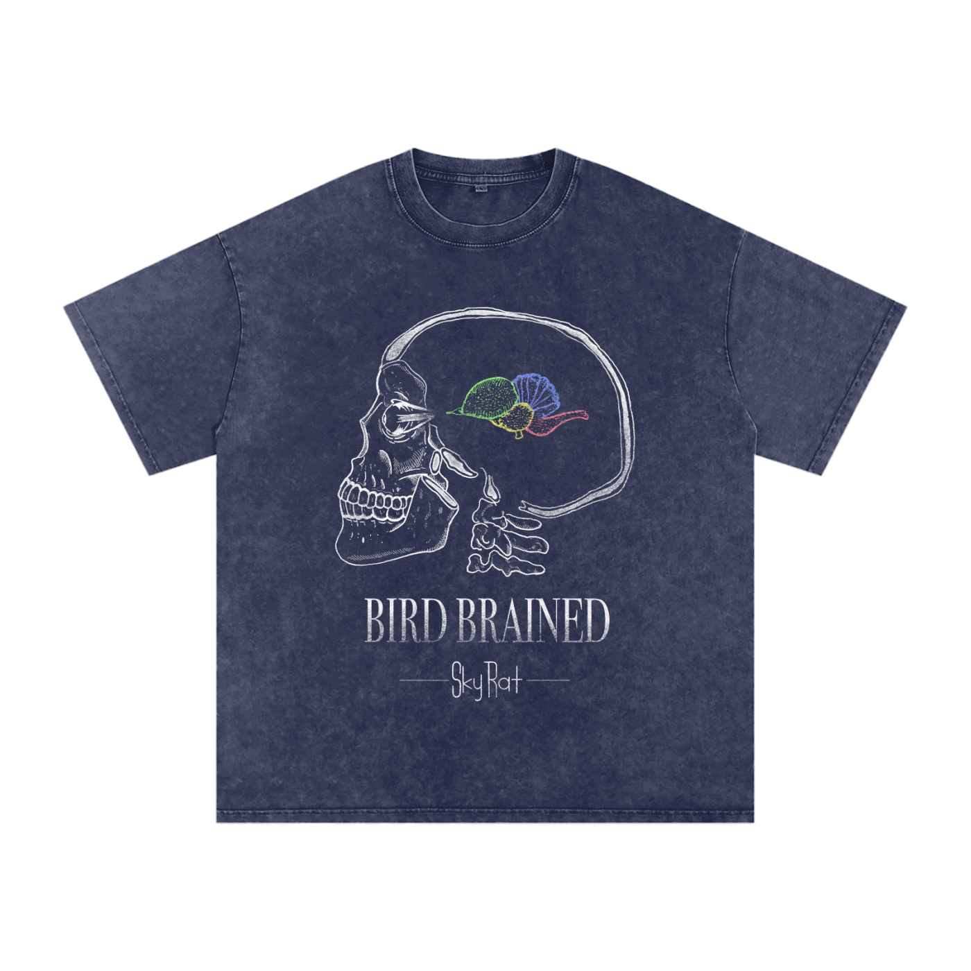 Bird Brained Snow Washed Oversized Tee