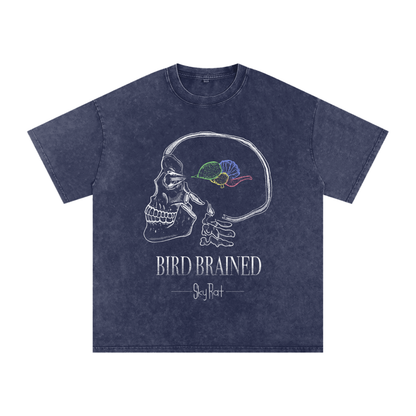 Bird Brained Snow Washed Oversized Tee
